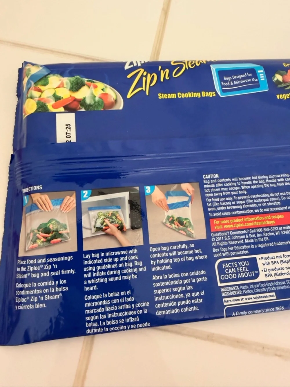 Ziploc Zip 'n Steam Microwave Steam Cooking Bags Sealed New Set of 10 Food Prep